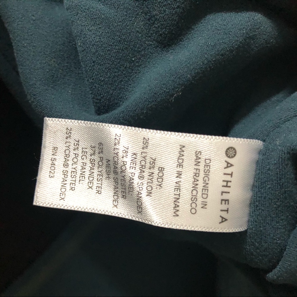 Athleta Green High Rise Crop leggings 78120 Sz M - Picture 6 of 6